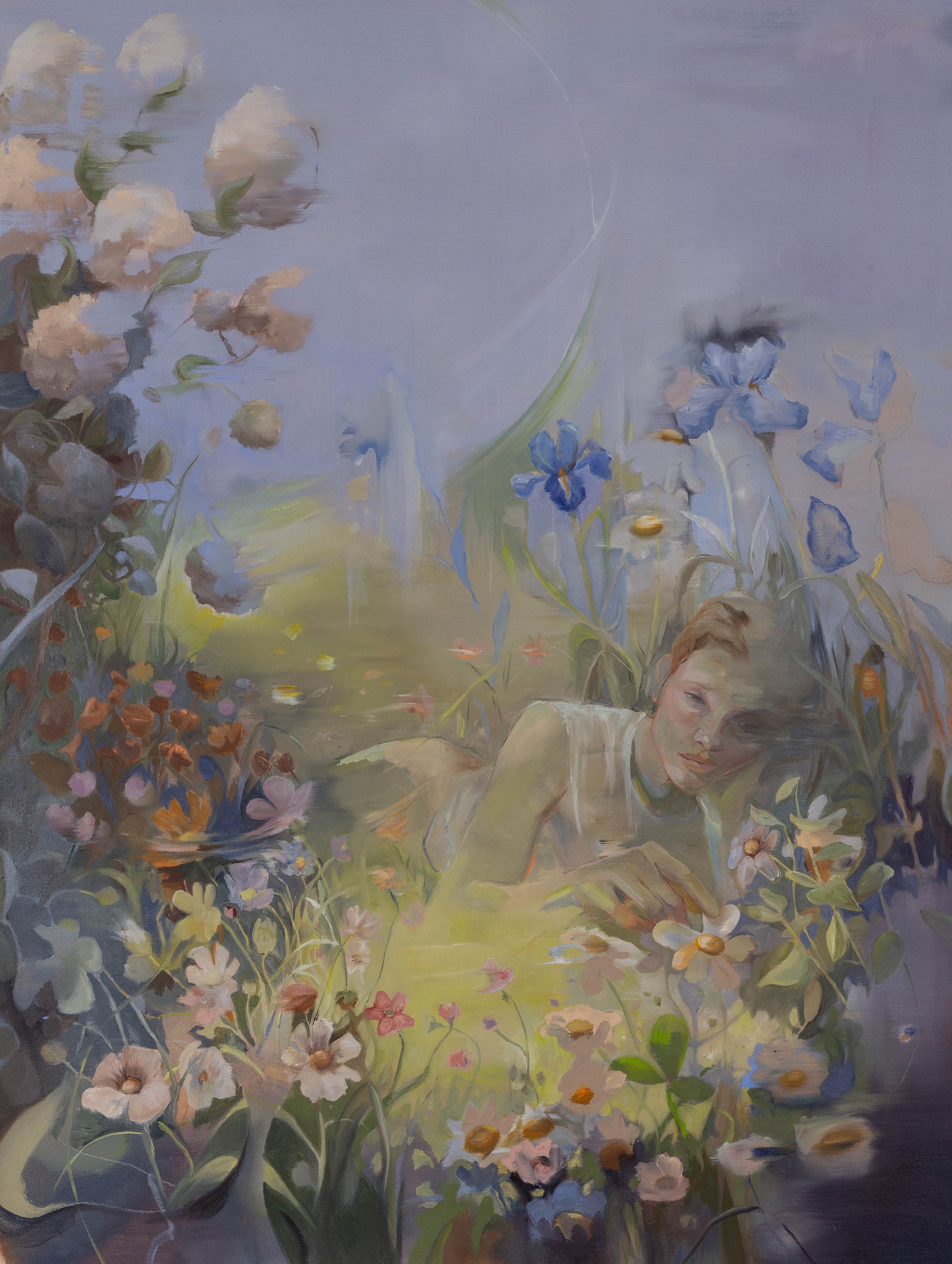 Madison Tyrell — Looking for Clovers, 89 × 116 cm, oil on canvas, 2025